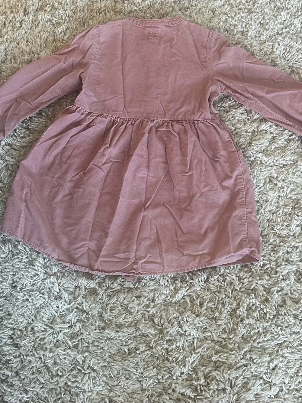 GAP Mauve Pink Button-Front Long Sleeve Dress